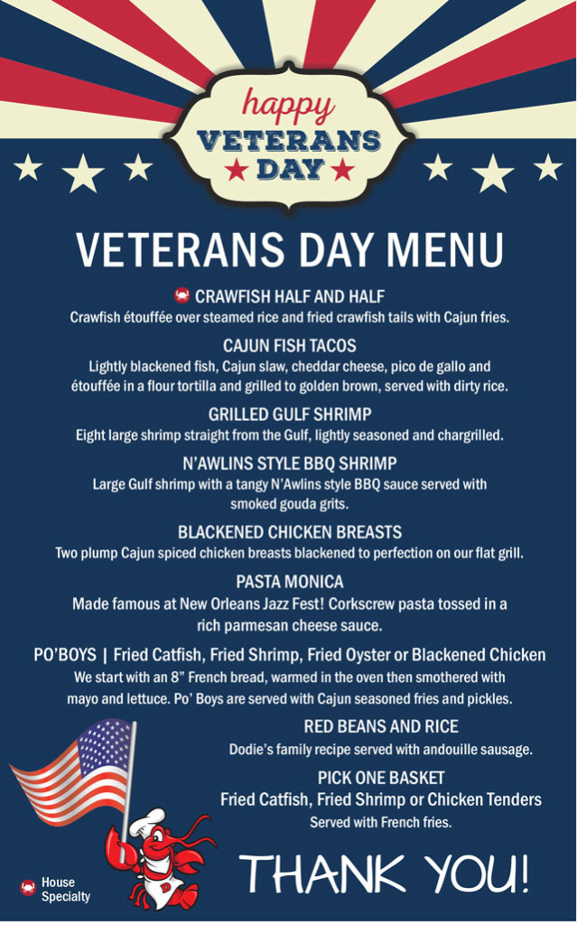 Restaurants Veterans Day 2024 Kinna Diannne